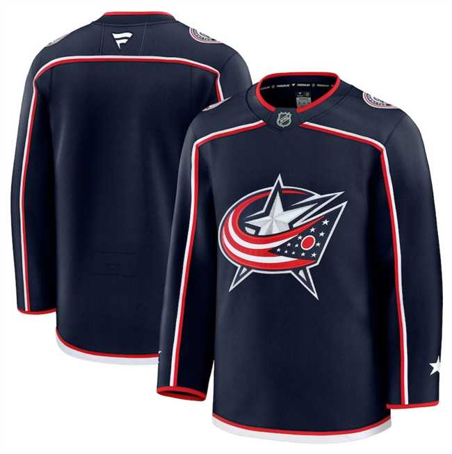 Mens Columbus Blue Jackets Blank Navy 2024-25 Home Stitched Hockey Jersey Dzhi